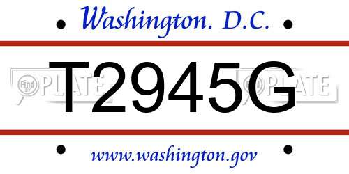 T2945G District Of Columbia License Plate