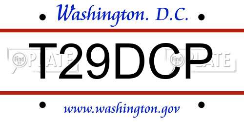 T29DCP District Of Columbia License Plate