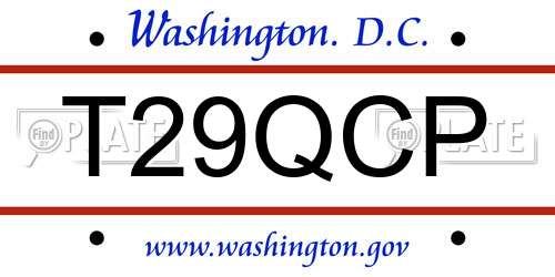 T29QCP District Of Columbia License Plate