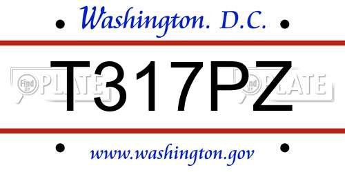 T317PZ District Of Columbia License Plate