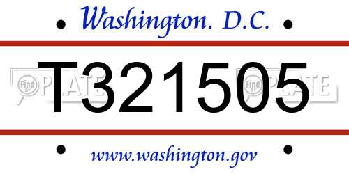 T321505 District Of Columbia License Plate