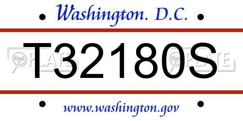 T32180S District Of Columbia License Plate