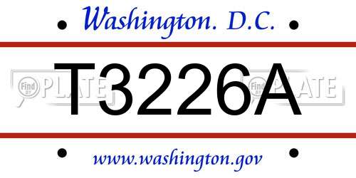 T3226A District Of Columbia License Plate