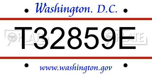 T32859E District Of Columbia License Plate