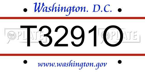 T3291O District Of Columbia License Plate