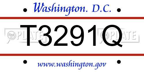 T3291Q District Of Columbia License Plate