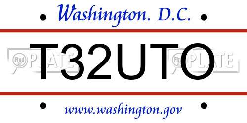 T32UTO District Of Columbia License Plate