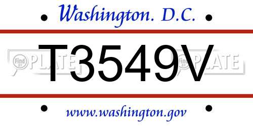 T3549V District Of Columbia License Plate