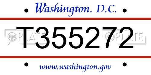 T355272 District Of Columbia License Plate