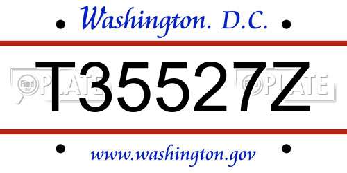T35527Z District Of Columbia License Plate