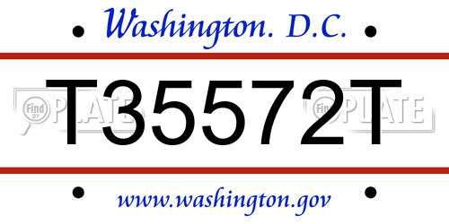 T35572T District Of Columbia License Plate