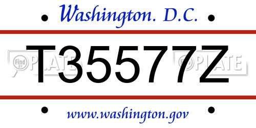 T35577Z District Of Columbia License Plate