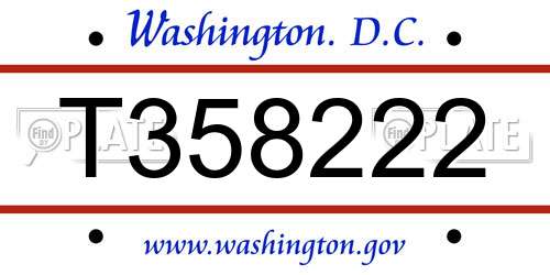 T358222 District Of Columbia License Plate