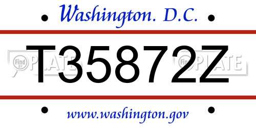 T35872Z District Of Columbia License Plate