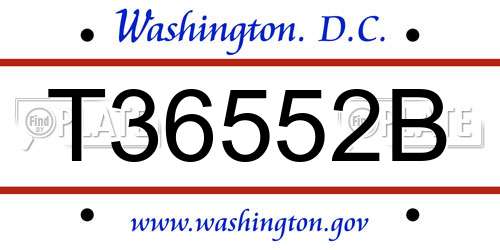 T36552B District Of Columbia License Plate