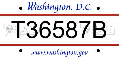 T36587B District Of Columbia License Plate
