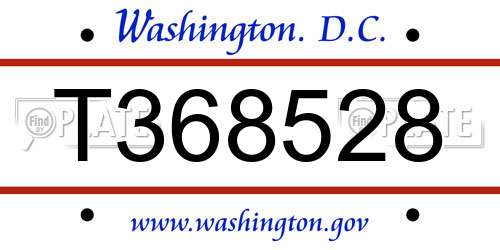 T368528 District Of Columbia License Plate