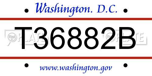 T36882B District Of Columbia License Plate