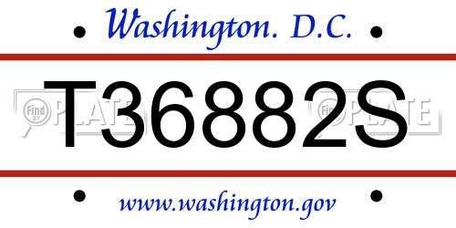 T36882S District Of Columbia License Plate