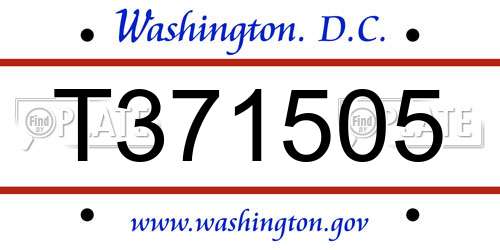 T371505 District Of Columbia License Plate