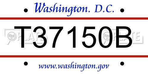 T37150B District Of Columbia License Plate