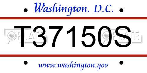 T37150S District Of Columbia License Plate