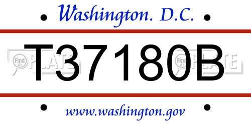 T37180B District Of Columbia License Plate