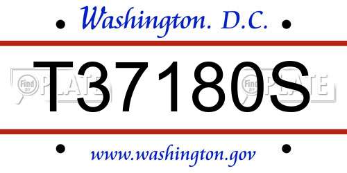 T37180S District Of Columbia License Plate