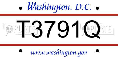 T3791Q District Of Columbia License Plate