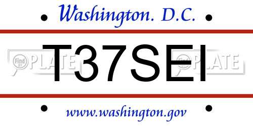 T37SEI District Of Columbia License Plate