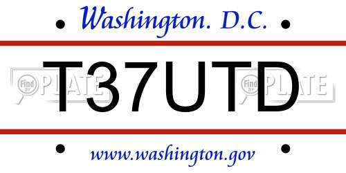 T37UTD District Of Columbia License Plate
