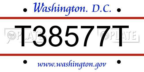 T38577T District Of Columbia License Plate