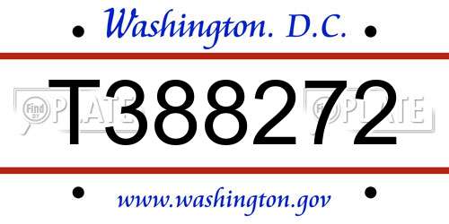 T388272 District Of Columbia License Plate