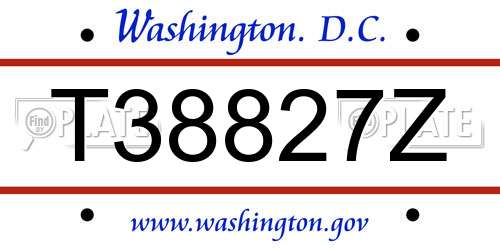 T38827Z District Of Columbia License Plate