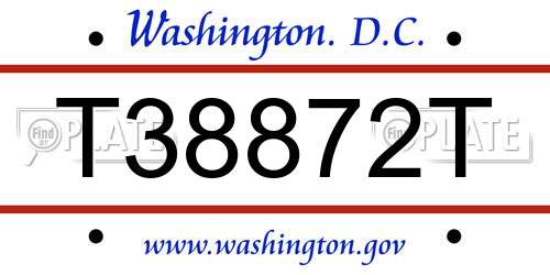 T38872T District Of Columbia License Plate
