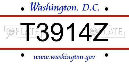 T3914Z District Of Columbia License Plate