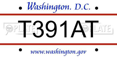 T391AT District Of Columbia License Plate