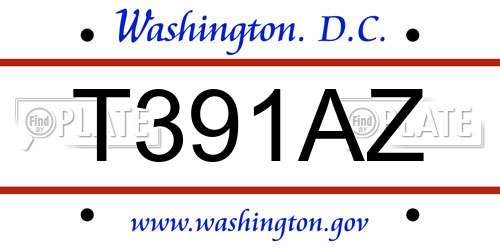 T391AZ District Of Columbia License Plate