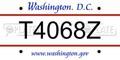 T4068Z District Of Columbia License Plate