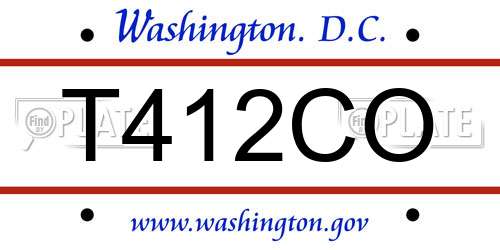 T412CO District Of Columbia License Plate
