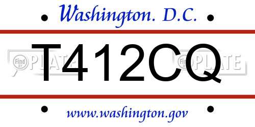 T412CQ District Of Columbia License Plate