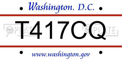 T417CQ District Of Columbia License Plate