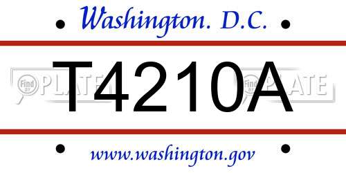 T4210A District Of Columbia License Plate