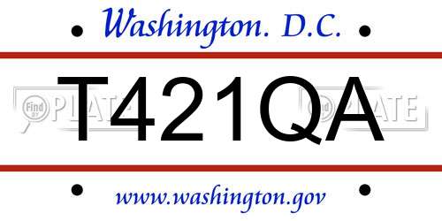 T421QA District Of Columbia License Plate