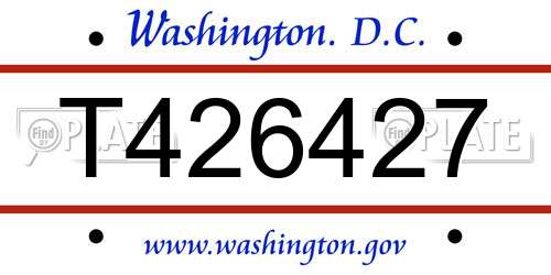 T426427 District Of Columbia License Plate