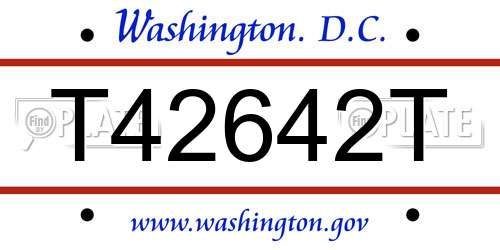 T42642T District Of Columbia License Plate