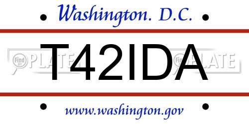 T42IDA District Of Columbia License Plate