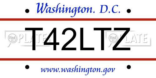 T42LTZ District Of Columbia License Plate