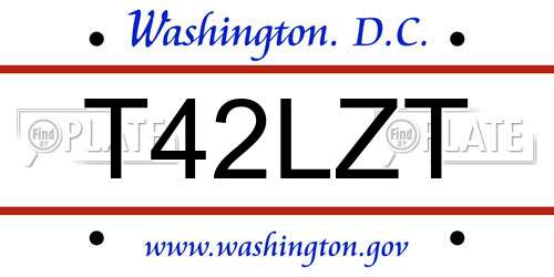 T42LZT District Of Columbia License Plate