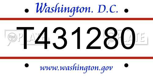 T431280 District Of Columbia License Plate
